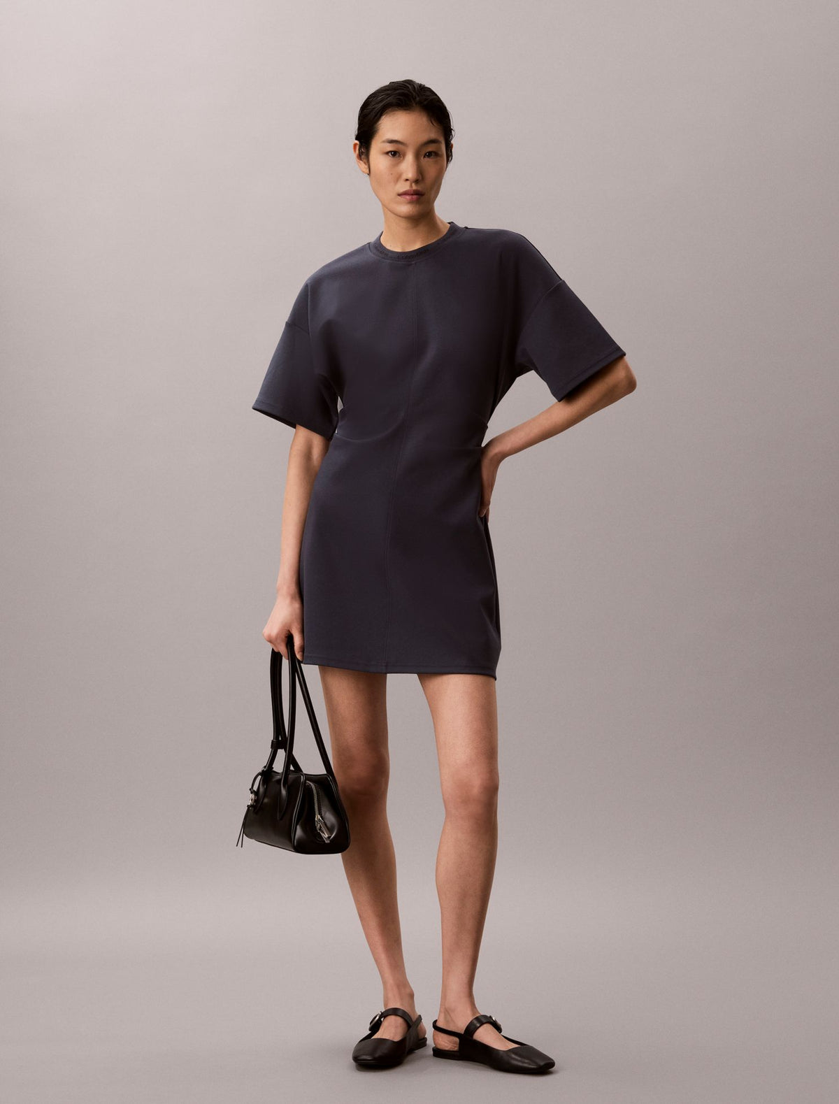 Logo Rib Interlock T-Shirt Dress - Calvin Klein Women
