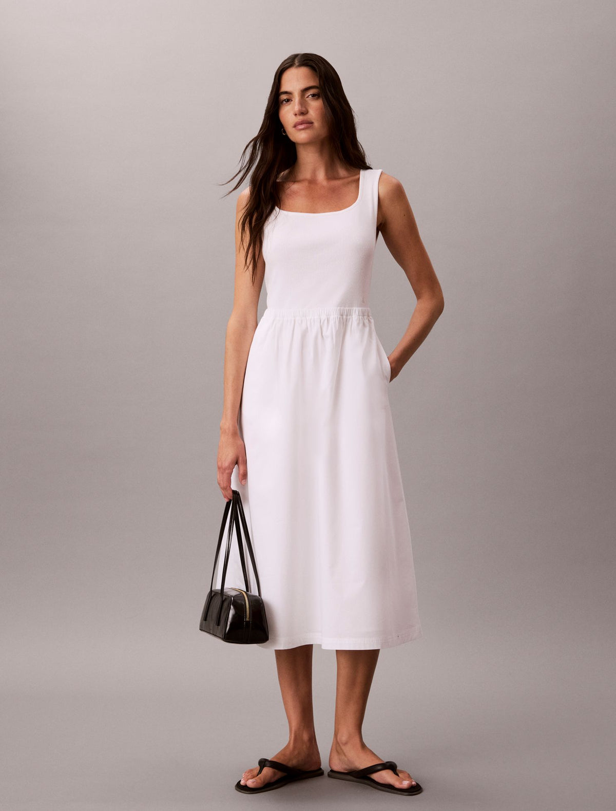 Gathered Midi Dress - Calvin Klein Women