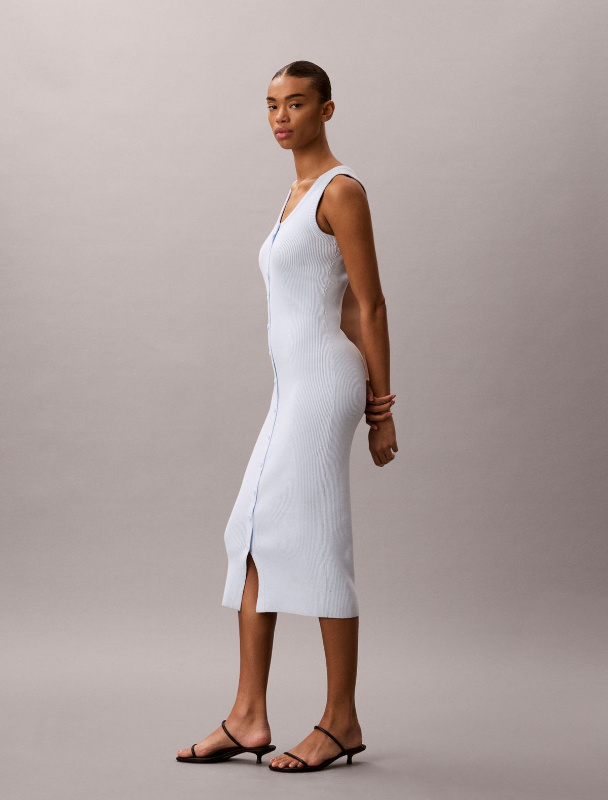 Smooth Cotton Midi Dress - Calvin Klein Women