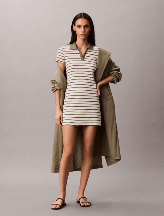 Monologo Rib Stripe Mini Dress - Calvin Klein Women
