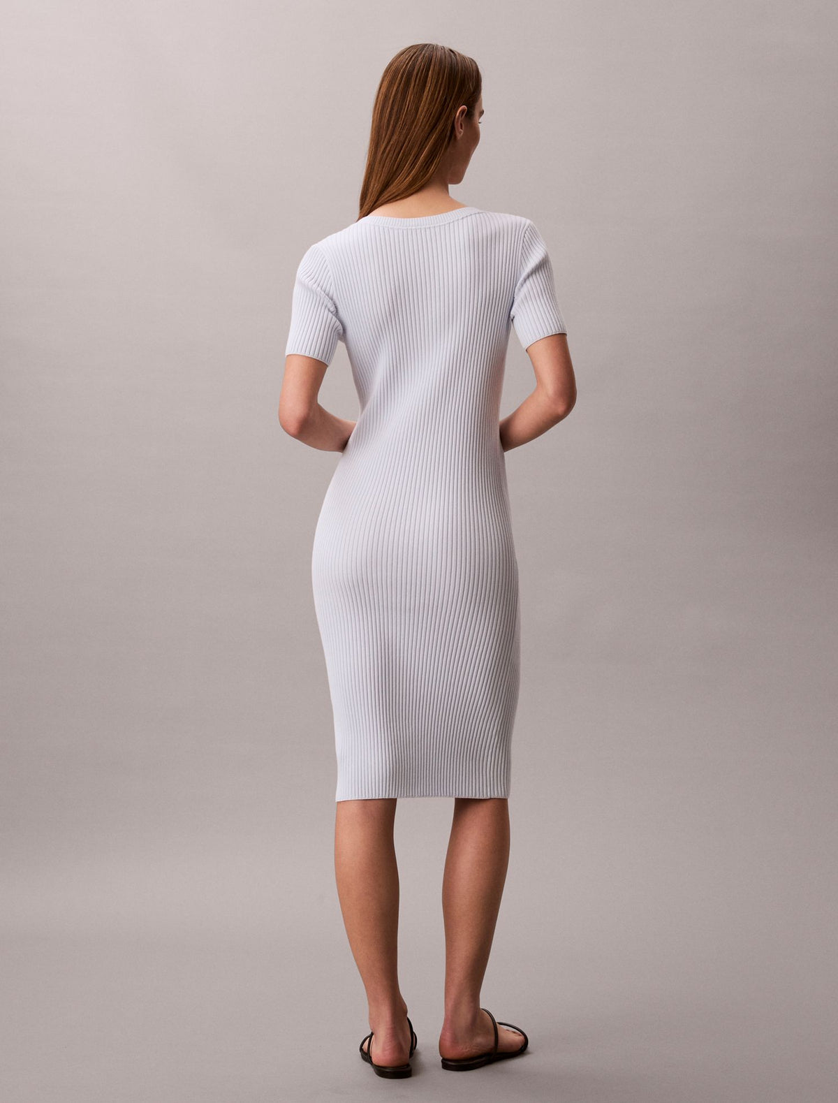 Cotton Rib Button-Down Dress - Calvin Klein Women