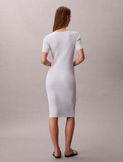 Cotton Rib Button-Down Dress - Calvin Klein Women