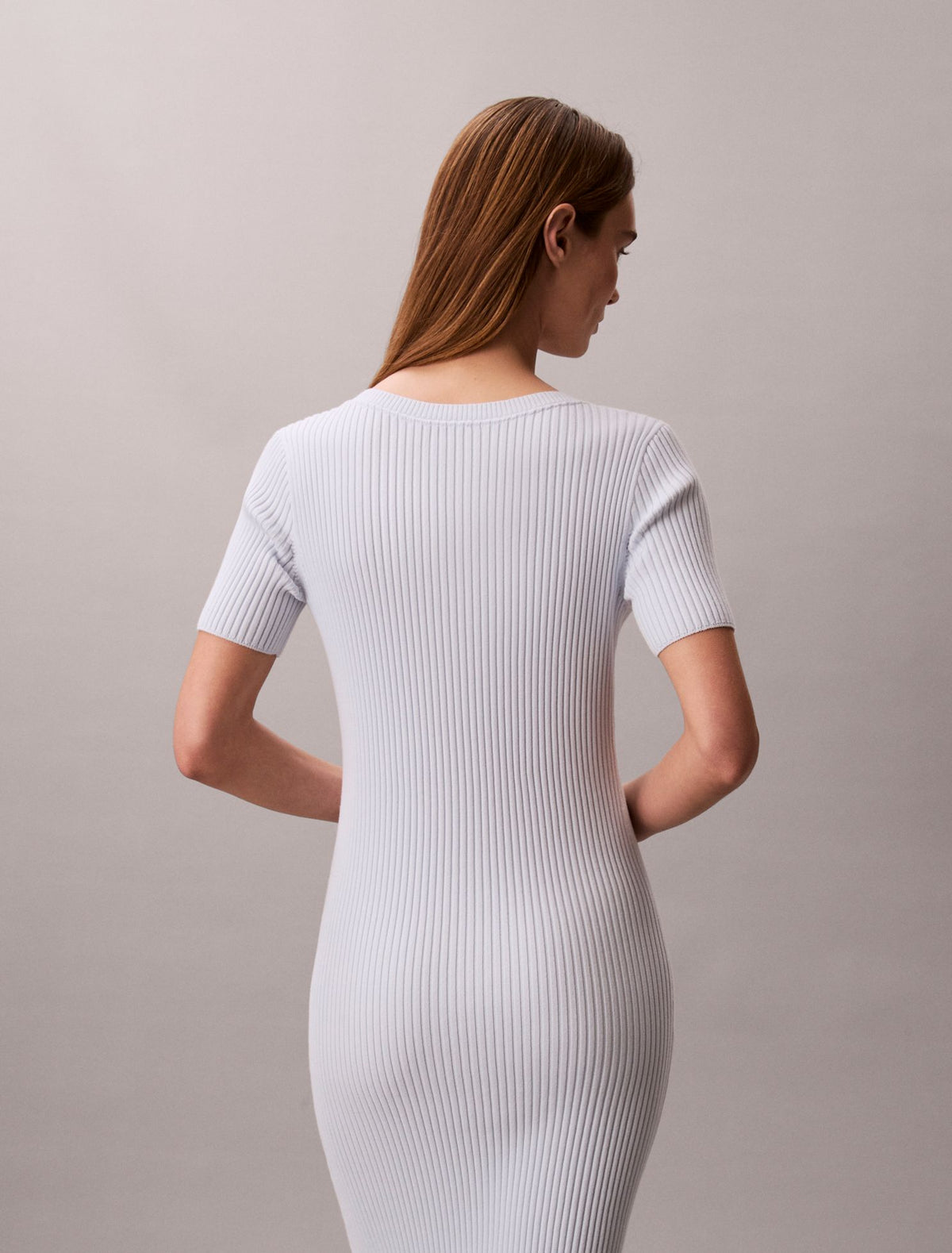 Cotton Rib Button-Down Dress - Calvin Klein Women