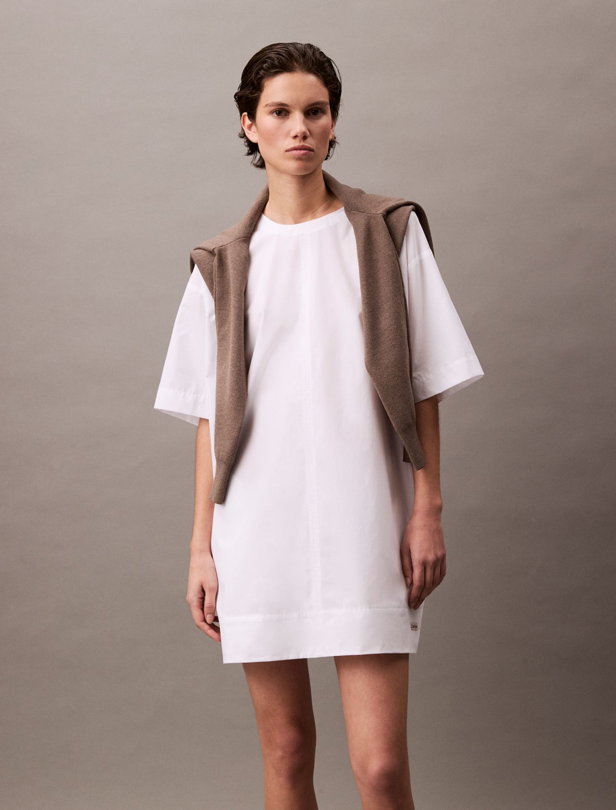 Cotton Relaxed Mini T-Shirt Dress - Calvin Klein Women
