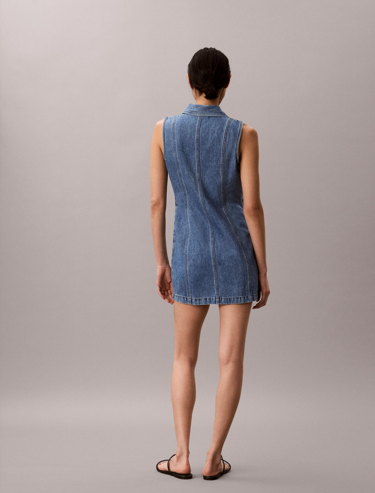 Denim Seamed Mini Dress - Calvin Klein Women