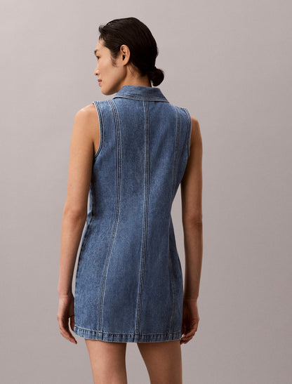 Denim Seamed Mini Dress - Calvin Klein Women