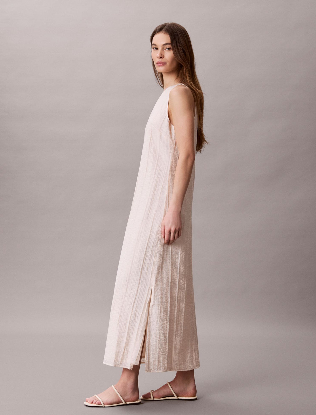 Textured Stripe Sheer Maxi Dress - Calvin Klein Women