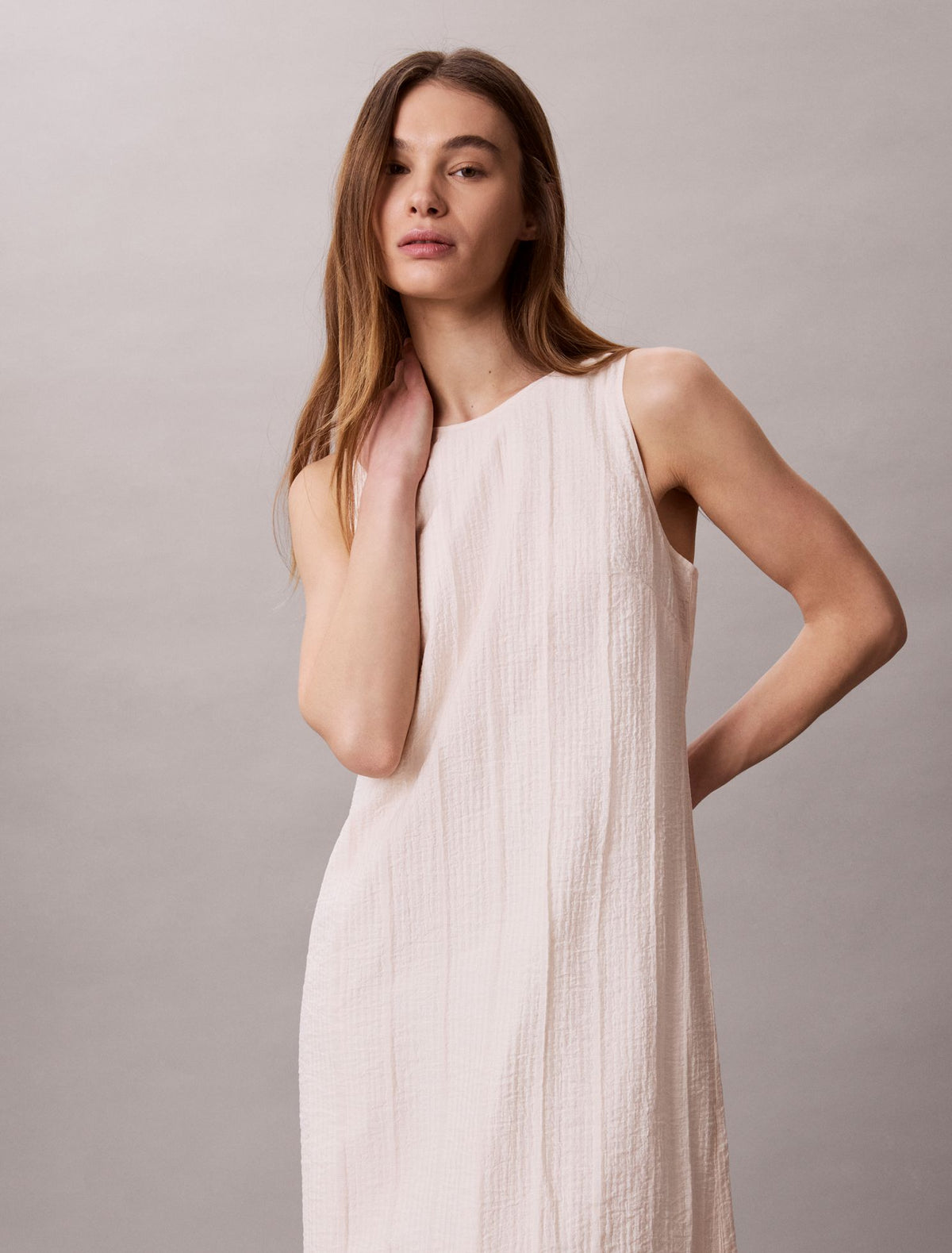 Textured Stripe Sheer Maxi Dress - Calvin Klein Women