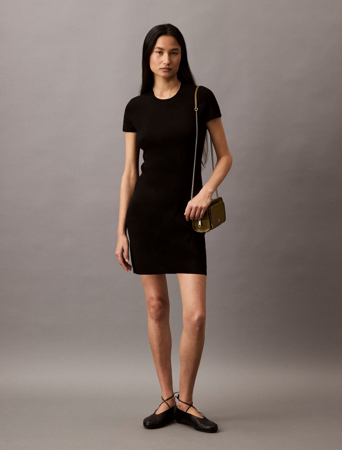 Tech Knit Short Sleeve Dress - Calvin Klein Women