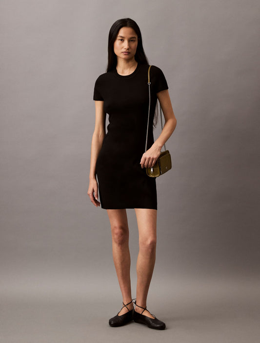 Tech Knit Short Sleeve Dress - Calvin Klein Women