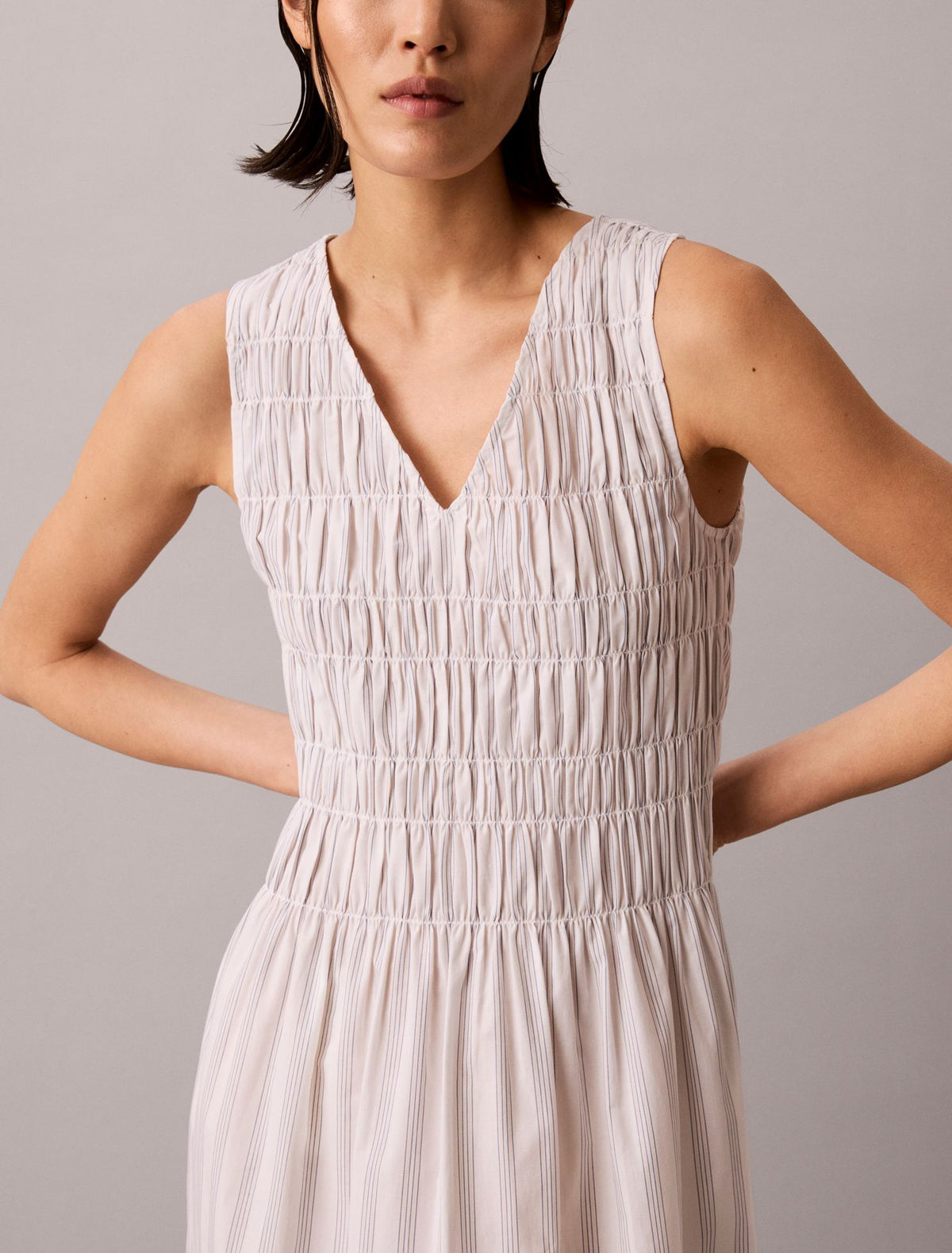 Cotton Poplin Midi Dress - Calvin Klein Women