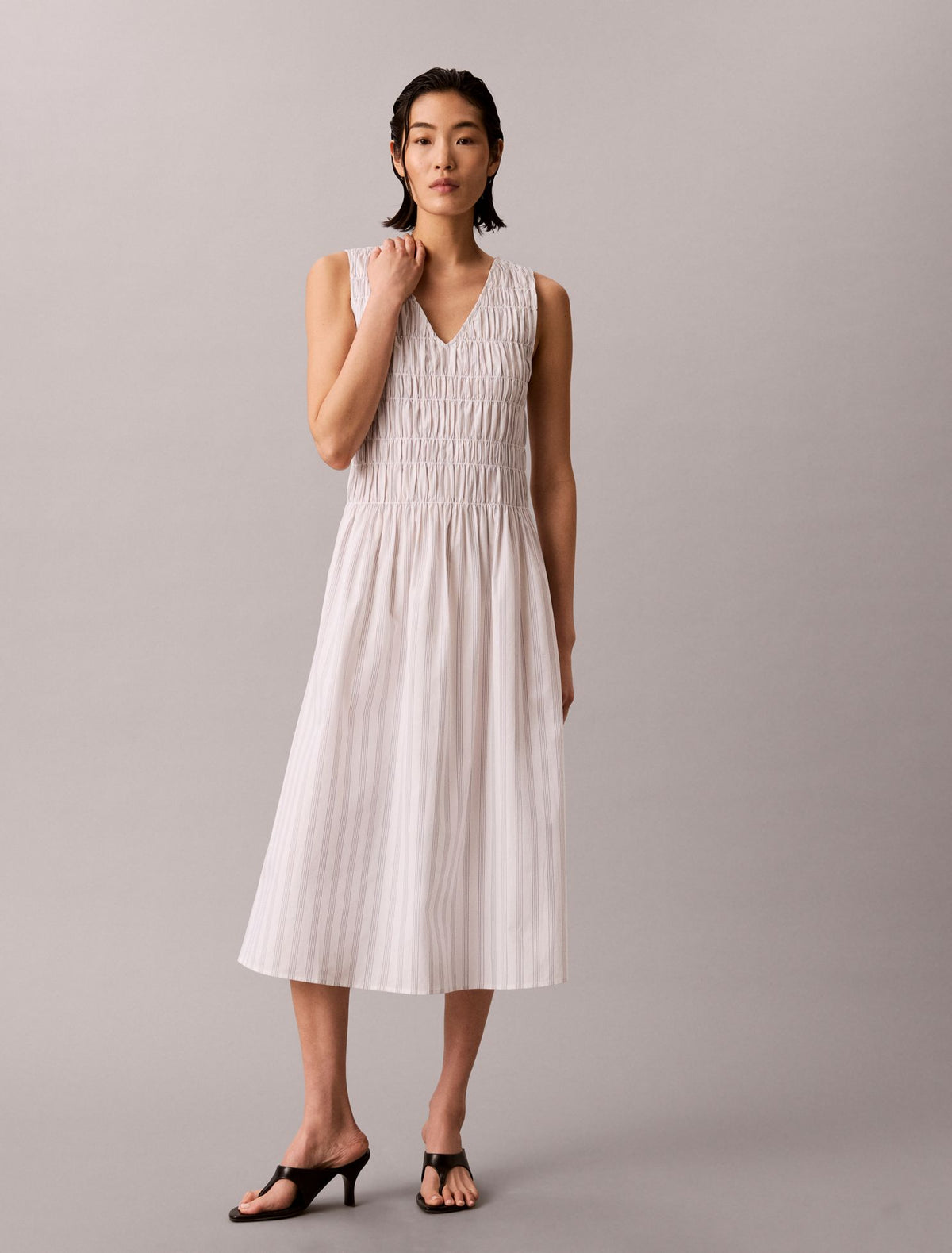 Cotton Poplin Midi Dress - Calvin Klein Women