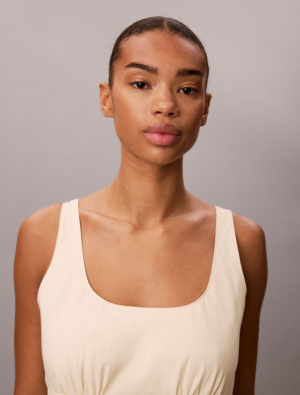 Cotton Poplin Sleeveless Midi Dress - Calvin Klein Women