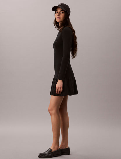 Mock Neck Ribbed Mini Dress - Calvin Klein Women