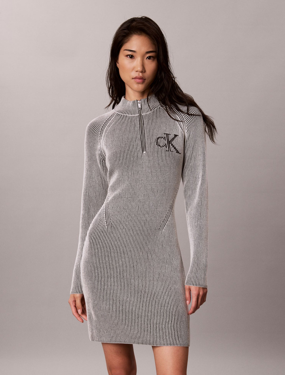 Monogram Graphic Rib Mini Dress - Calvin Klein Women