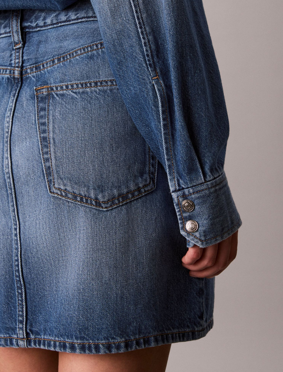 Denim Mini Trucker Dress - Calvin Klein Women