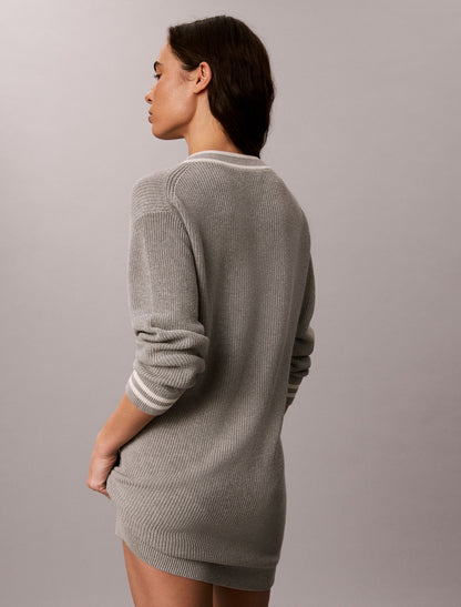 Woven Monologo Tunic V-Neck Dress - Calvin Klein Women