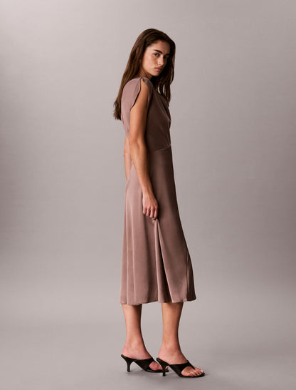 Hammered Satin Midi Dress - Calvin Klein Women