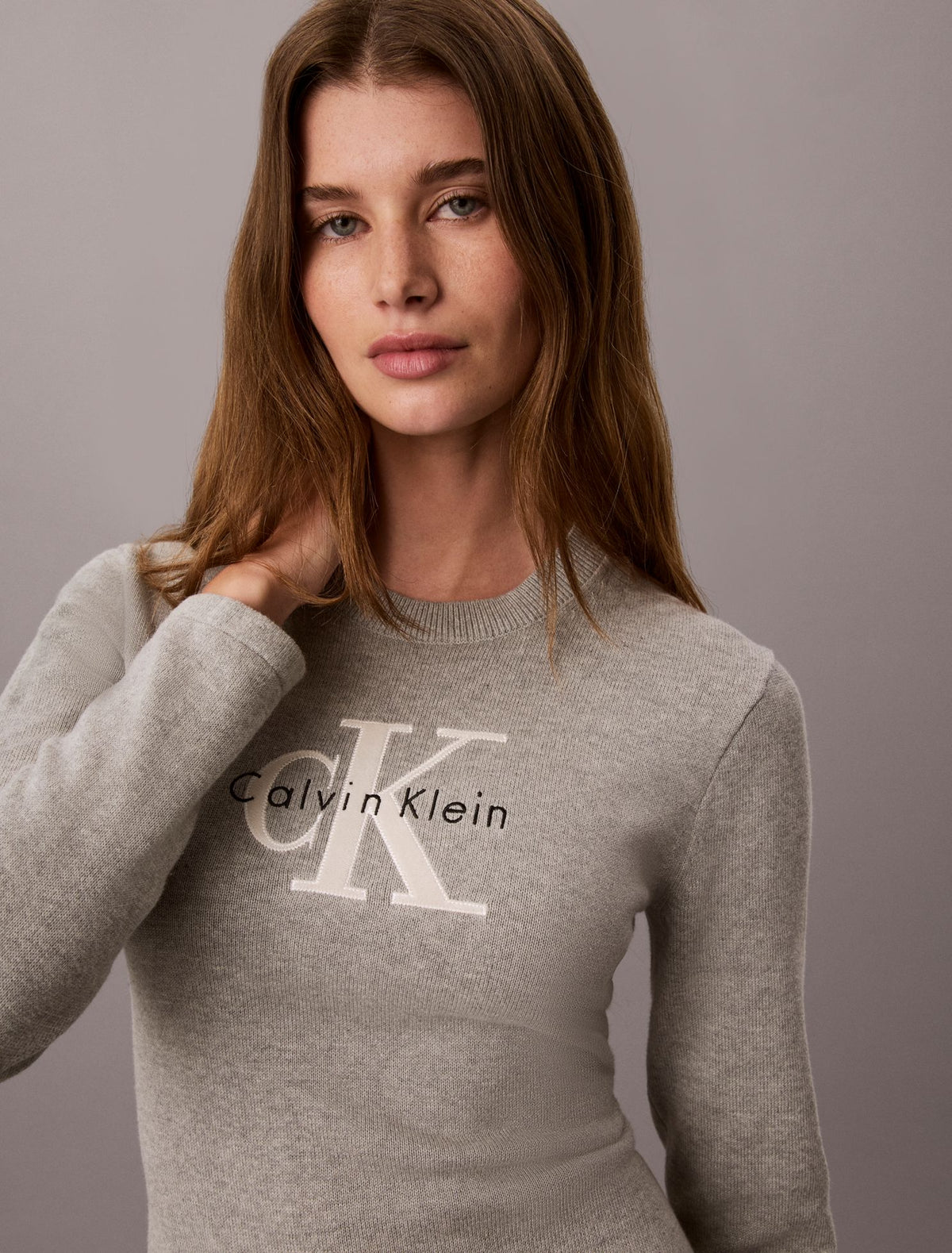 Monogram Logo Long Sleeve Mini Dress - Calvin Klein Women
