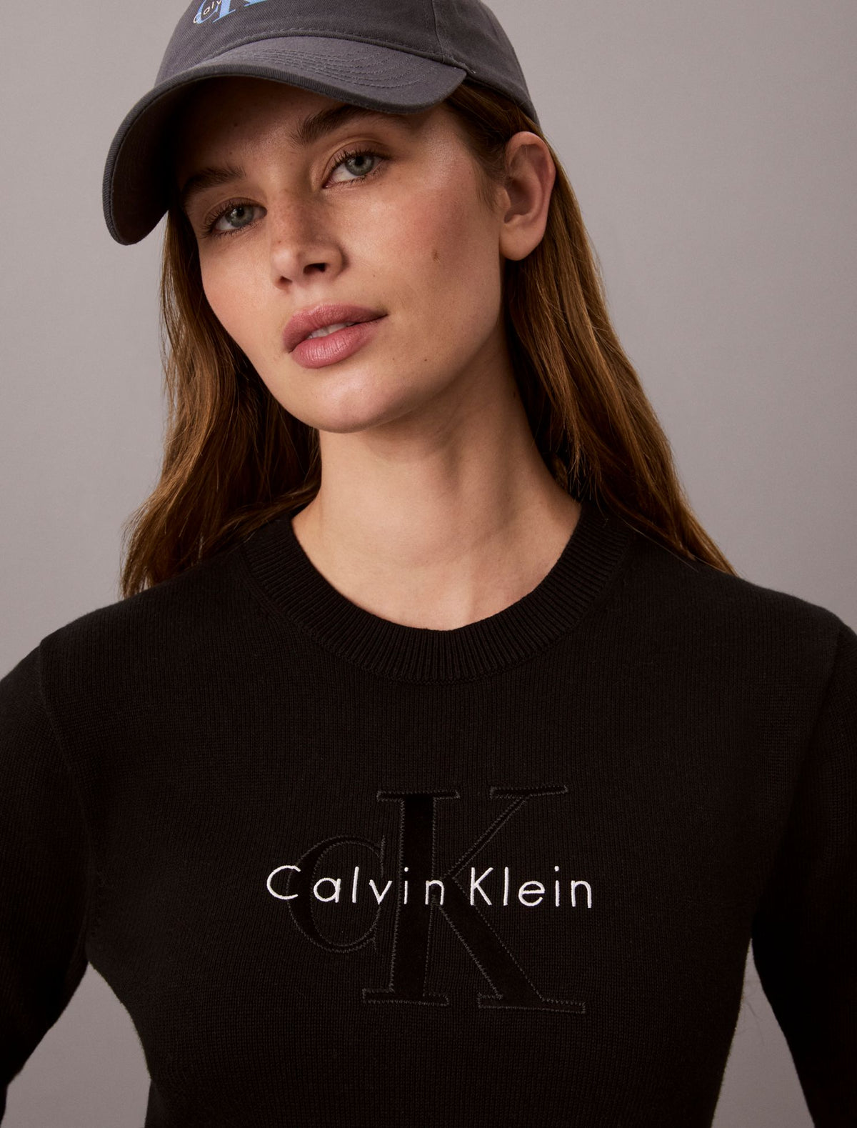 Monogram Logo Long Sleeve Mini Dress - Calvin Klein Women