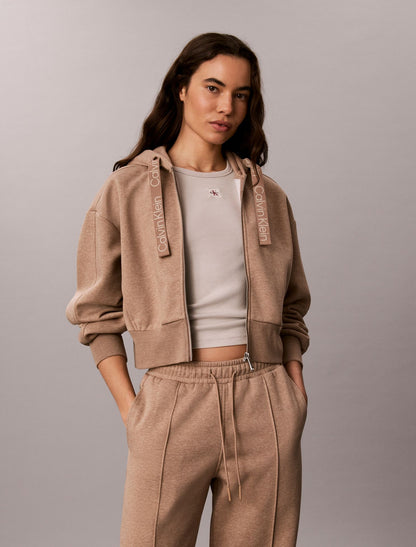 Logo Tape Fleece Hoodie - Calvin Klein Women
