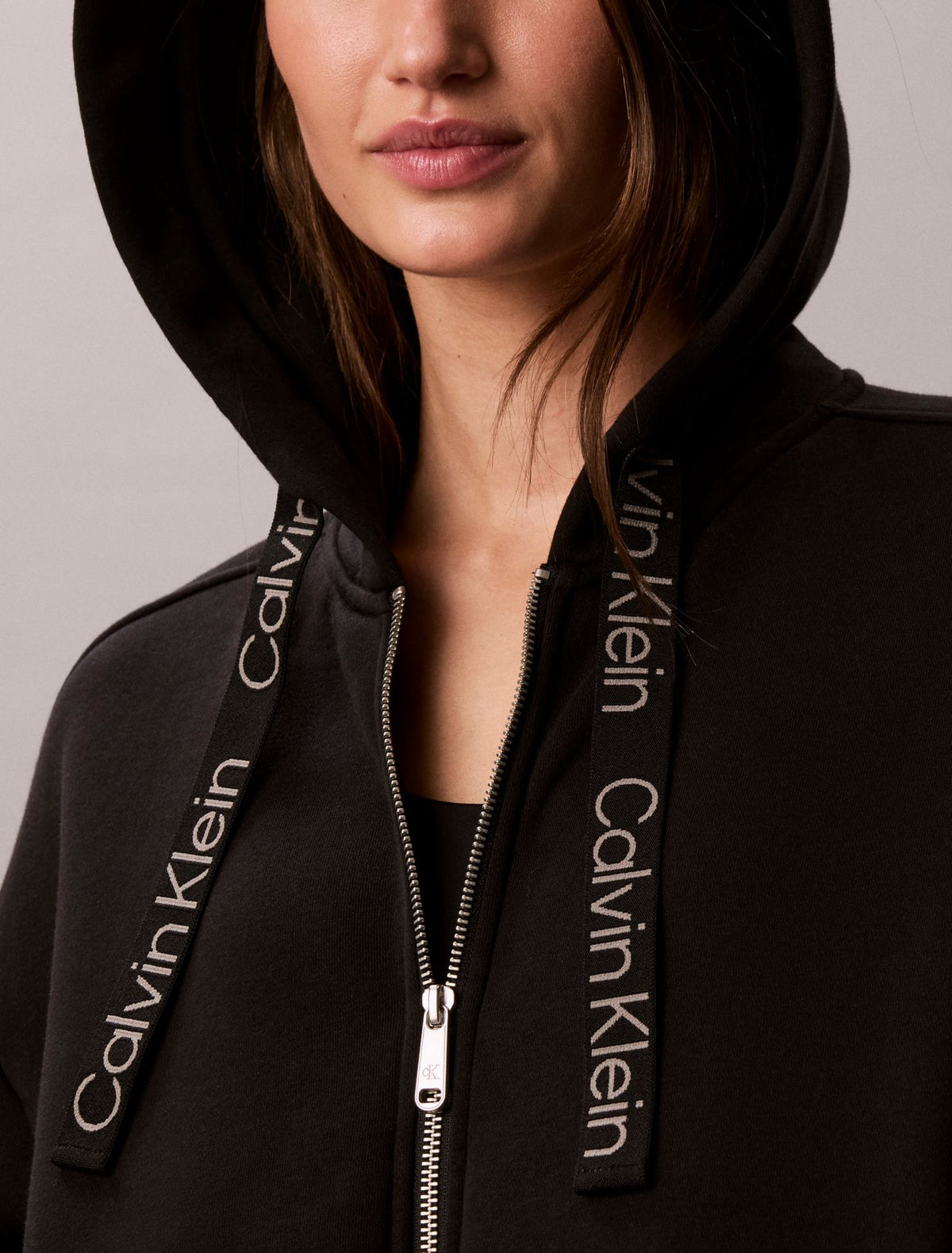 Logo Tape Fleece Hoodie - Calvin Klein Women