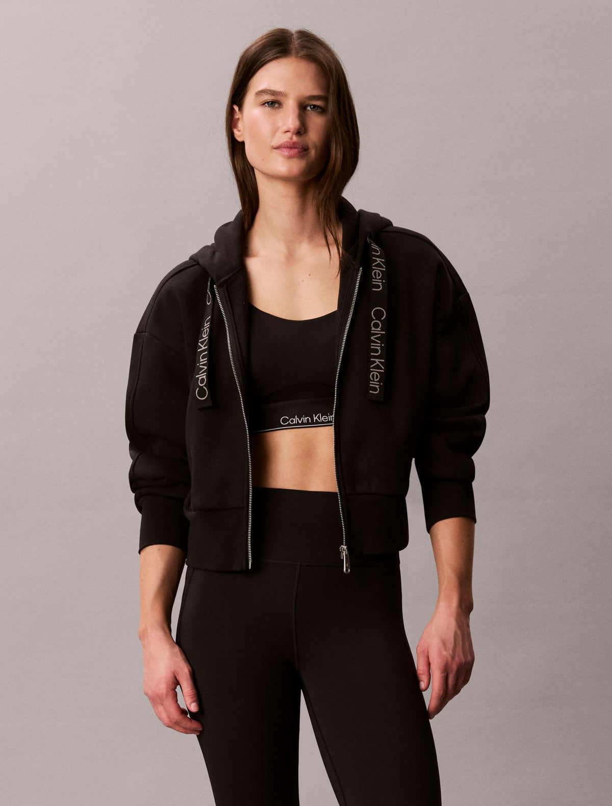 Logo Tape Fleece Hoodie - Calvin Klein Women