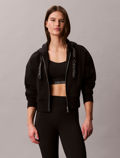 Logo Tape Fleece Hoodie - Calvin Klein Women