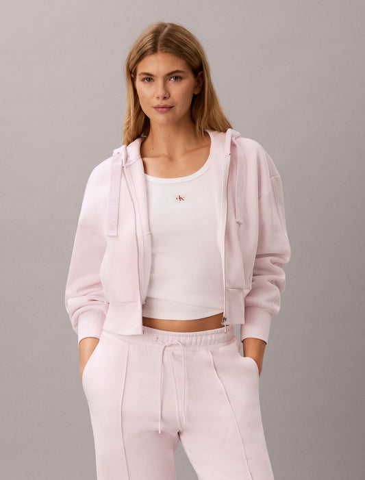 Logo Tape Fleece Hoodie - Calvin Klein Women
