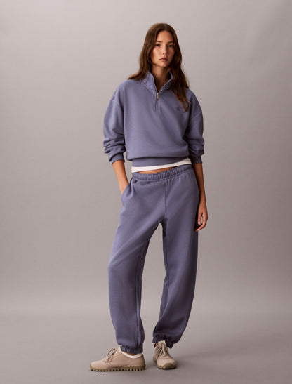 Monogram Fleece 1/4 Zip Sweatshirt - Calvin Klein Women