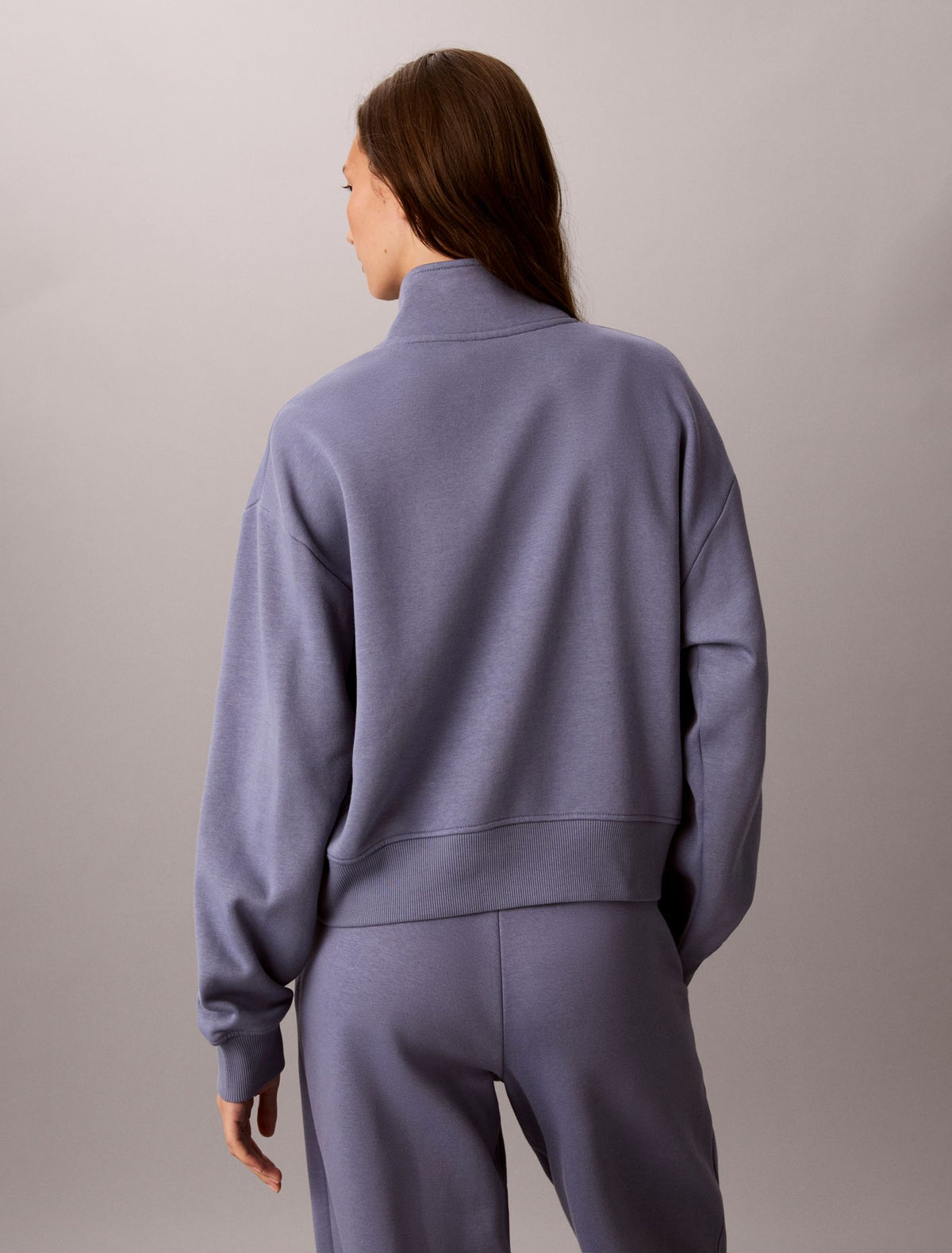Monogram Fleece 1/4 Zip Sweatshirt - Calvin Klein Women