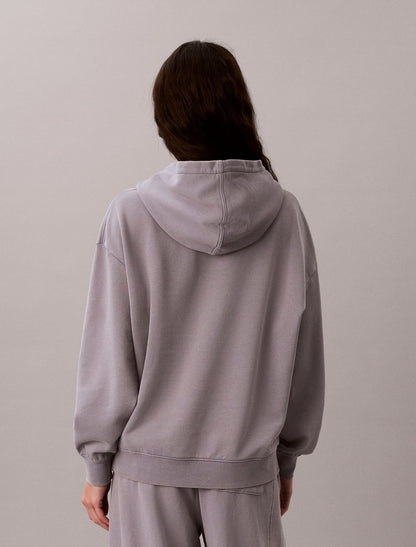 Woven Monologo Terry Pullover Hoodie - Calvin Klein Women
