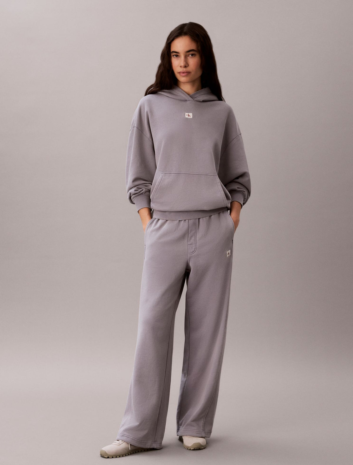 Woven Monologo Terry Pullover Hoodie - Calvin Klein Women