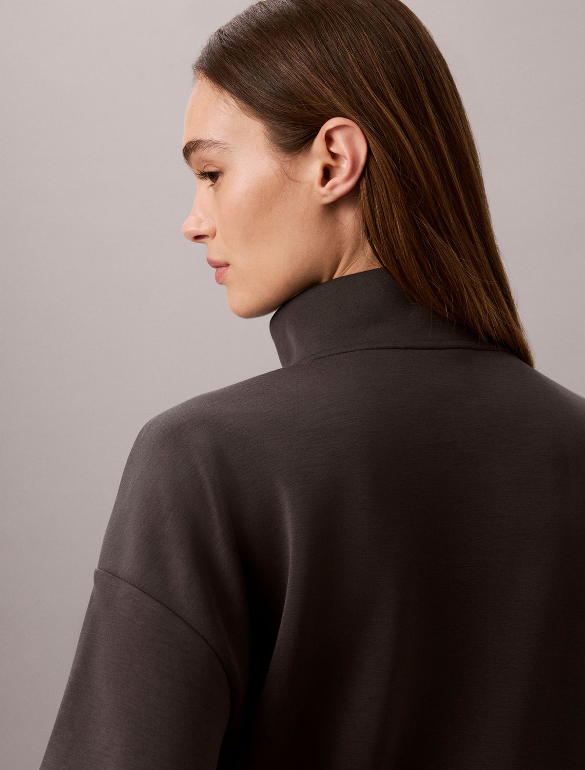 Ultra Soft Knit 1/4 Zip Sweatshirt - Calvin Klein Women