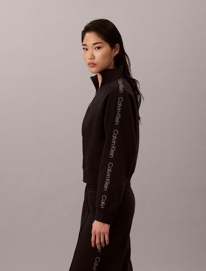 Logo Tape Fleece 1/4 Zip Sweatshirt - Calvin Klein Women