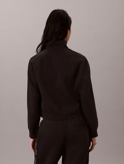 Logo Tape Fleece 1/4 Zip Sweatshirt - Calvin Klein Women