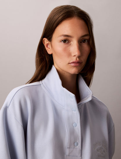 Stitch Arch Logo Fleece Sweatshirt - Calvin Klein Women