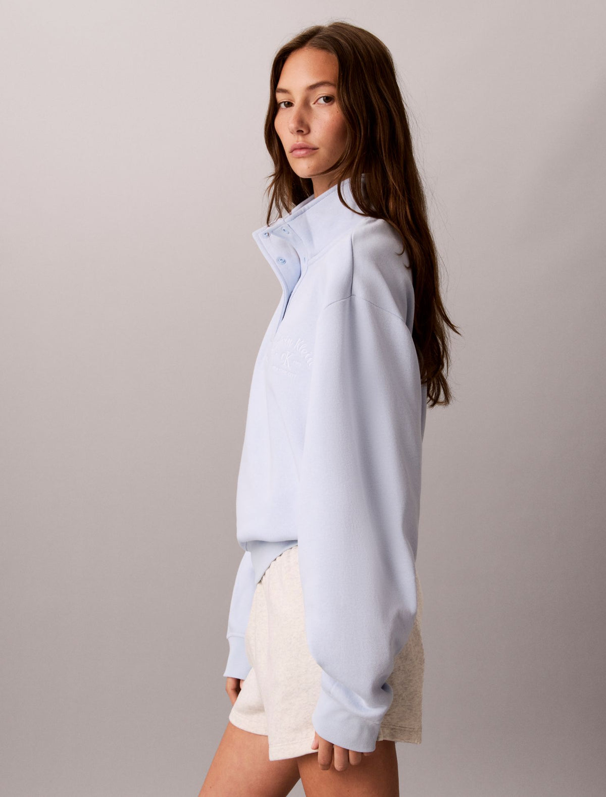 Stitch Arch Logo Fleece Sweatshirt - Calvin Klein Women