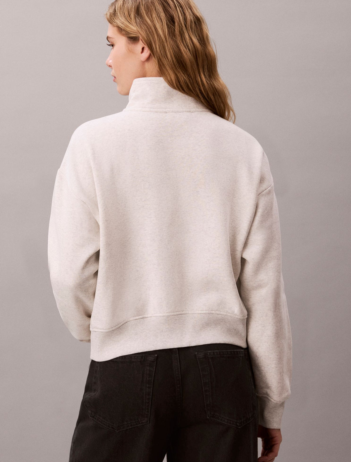 Monogram Fleece 1/4 Zip Sweatshirt - Calvin Klein Women
