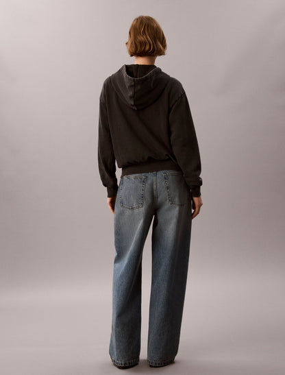 Denim Wash French Terry Zip Sweatshirt - Calvin Klein Women