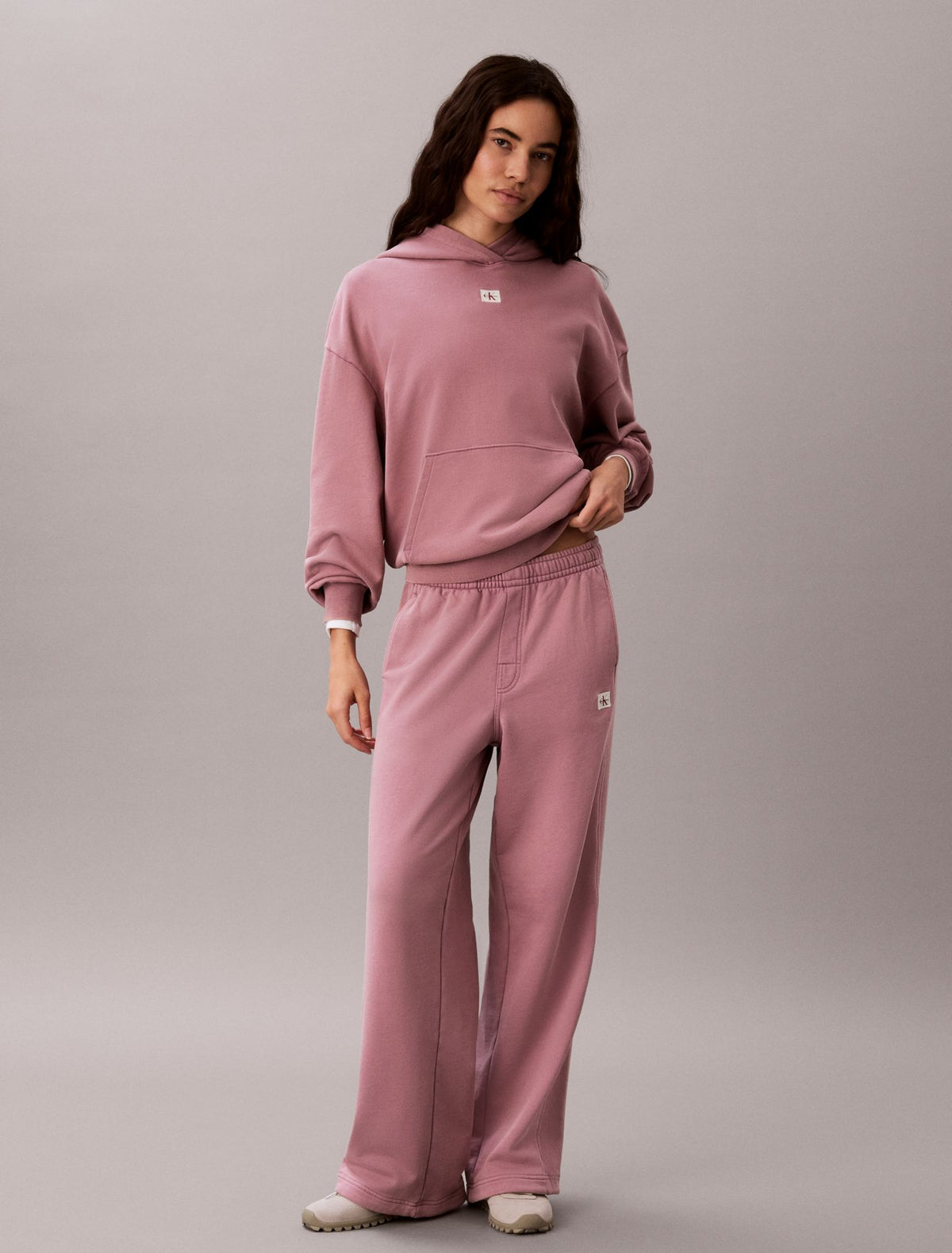 Woven Monologo Terry Pullover Hoodie - Calvin Klein Women