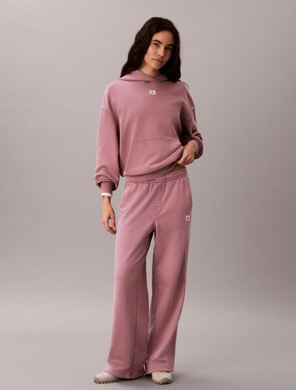 Woven Monologo Terry Pullover Hoodie - Calvin Klein Women