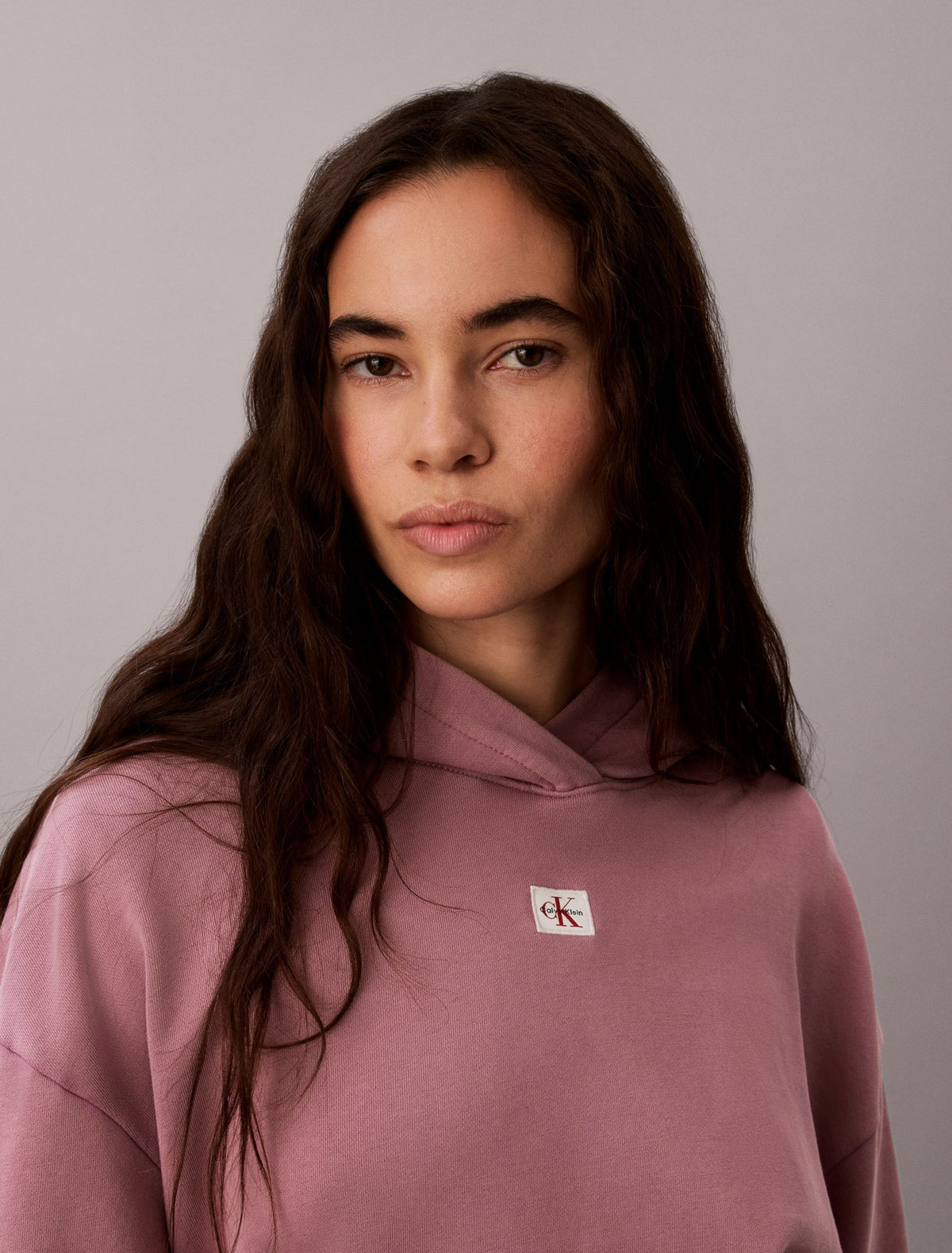 Woven Monologo Terry Pullover Hoodie - Calvin Klein Women