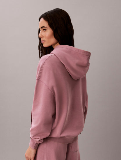 Woven Monologo Terry Pullover Hoodie - Calvin Klein Women