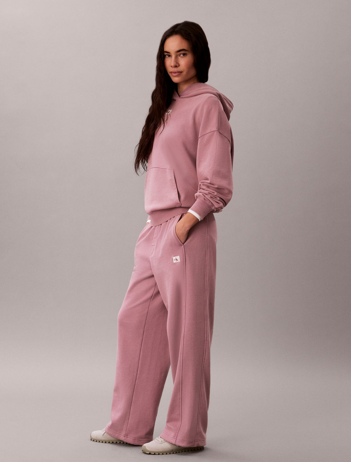Woven Monologo Terry Pullover Hoodie - Calvin Klein Women