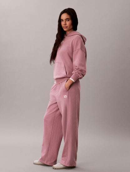 Woven Monologo Terry Pullover Hoodie - Calvin Klein Women