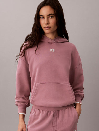 Woven Monologo Terry Pullover Hoodie - Calvin Klein Women