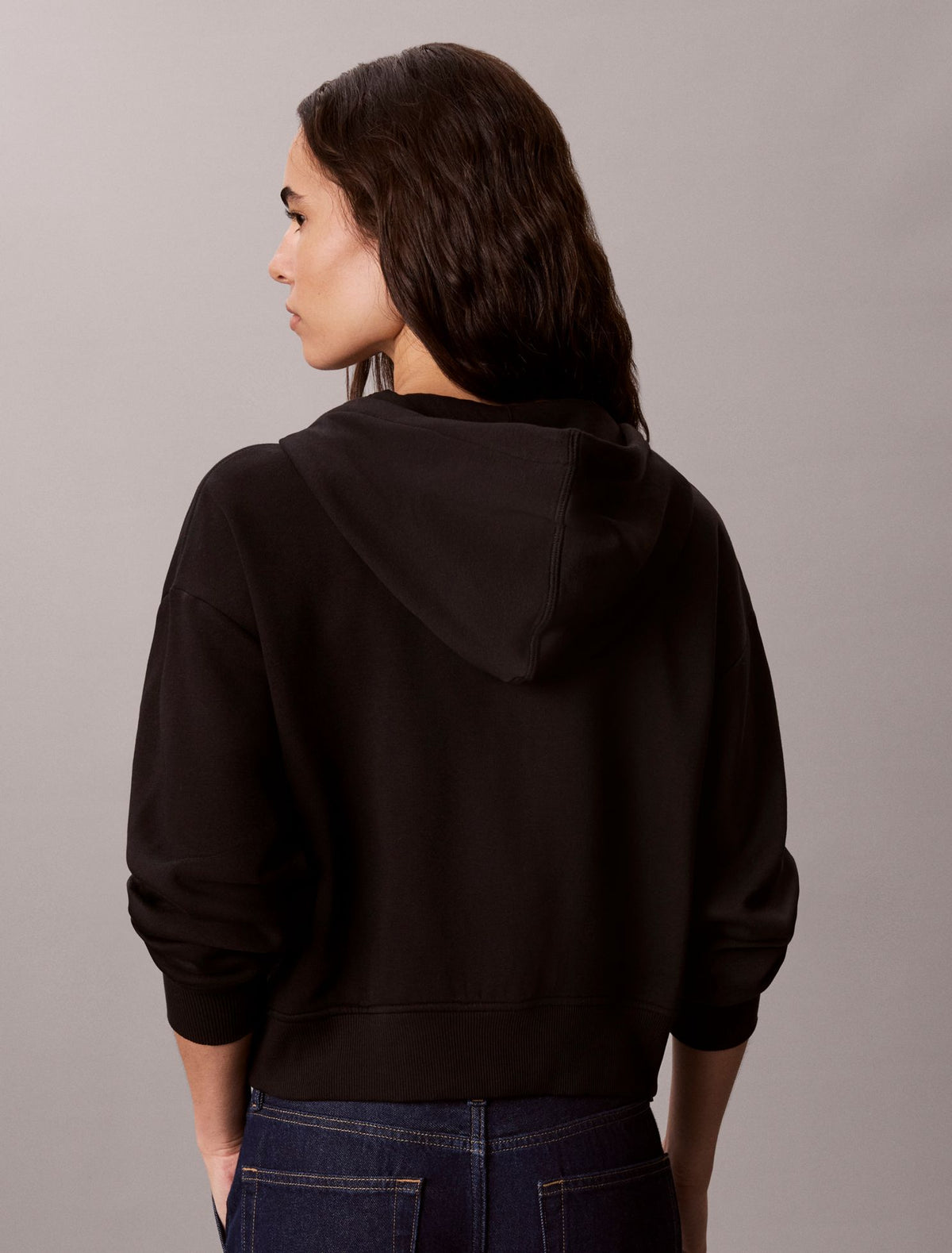 Monogram Logo Fleece Zip Hoodie - Calvin Klein Women