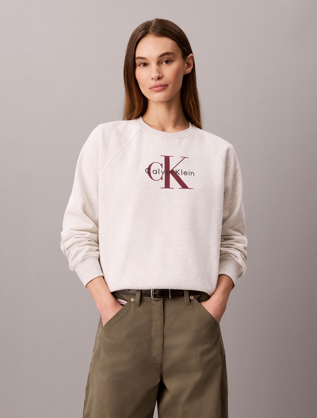 Monologo Fleece Relaxed Sweatshirt - Calvin Klein Women
