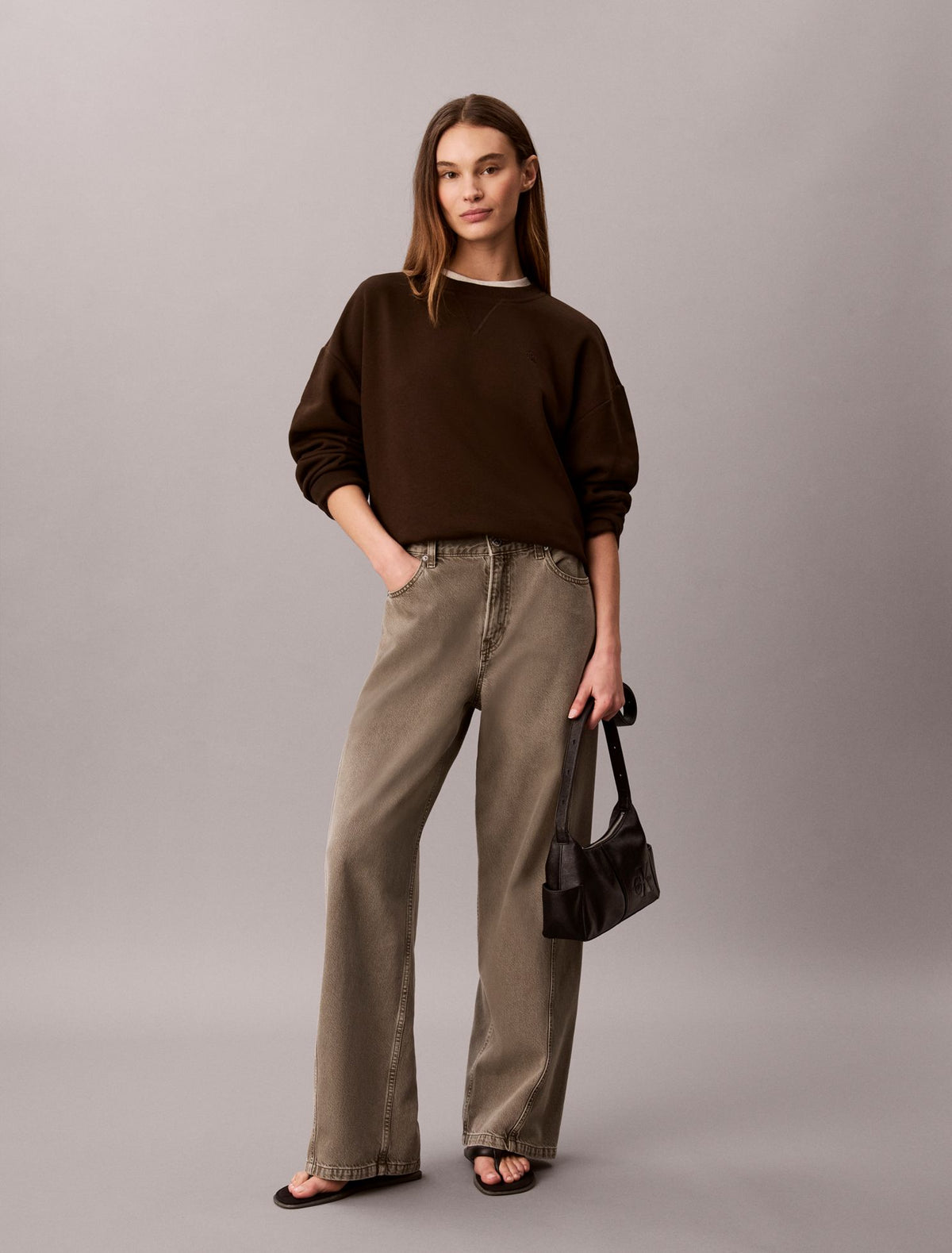 Monogram Fleece Crewneck Sweatshirt - Calvin Klein Women